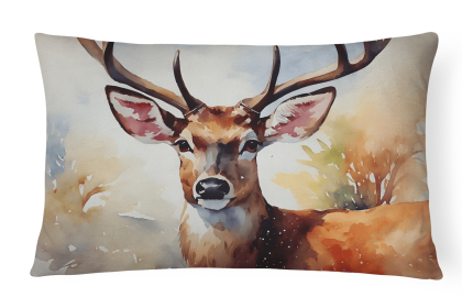 Watercolor Wildlife Throw Pillow (Design: Deer 2902)