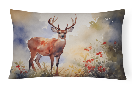 Watercolor Wildlife Throw Pillow (Design: Deer 2904)