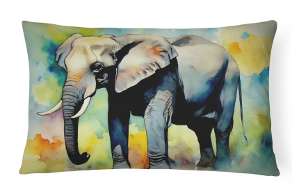 Watercolor Wildlife Throw Pillow (Design: Elephant 2905)