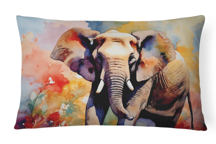 Watercolor Wildlife Throw Pillow (Design: Elephant 2906)