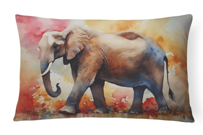 Watercolor Wildlife Throw Pillow (Design: Elephant 2907)