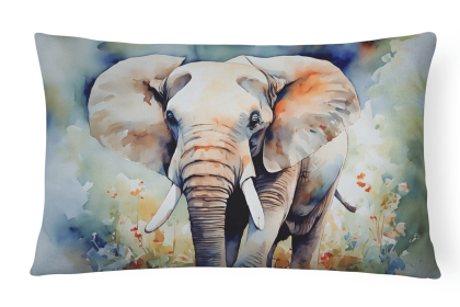 Watercolor Wildlife Throw Pillow (Design: Elephant 2908)