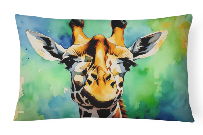 Watercolor Wildlife Throw Pillow (Design: Giraffe 2911)