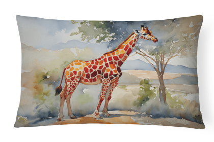Watercolor Wildlife Throw Pillow (Design: Giraffe 2912)