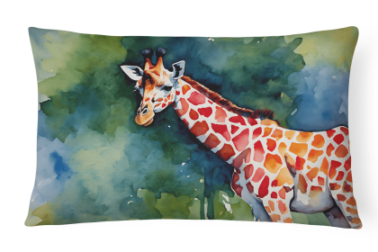 Watercolor Wildlife Throw Pillow (Design: Giraffe 2913)