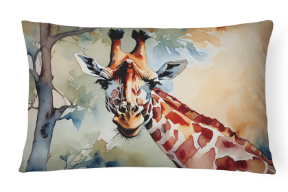 Watercolor Wildlife Throw Pillow (Design: Giraffe 2914)