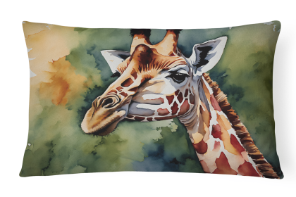 Watercolor Wildlife Throw Pillow (Design: Giraffe 2916)