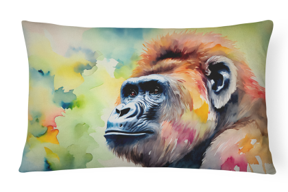 Watercolor Wildlife Throw Pillow (Design: Gorilla 2917)