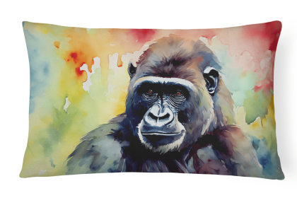 Watercolor Wildlife Throw Pillow (Design: Gorilla 2918)