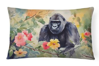 Watercolor Wildlife Throw Pillow (Design: Gorilla 2919)