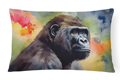 Watercolor Wildlife Throw Pillow (Design: Gorilla 2920)