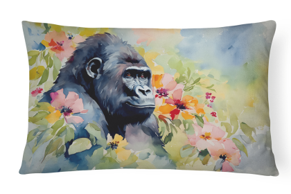 Watercolor Wildlife Throw Pillow (Design: Gorilla 2921)