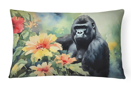 Watercolor Wildlife Throw Pillow (Design: Gorilla 2922)