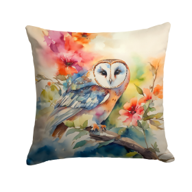 Watercolor Birds Throw Pillow (Design: Barn Owl 3181)