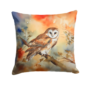 Watercolor Birds Throw Pillow (Design: Barn Owl 3182)