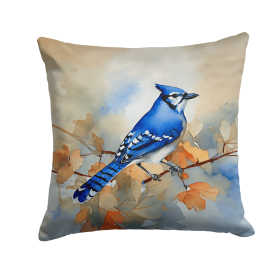 Watercolor Birds Throw Pillow (Design: Blue Jay 3183)