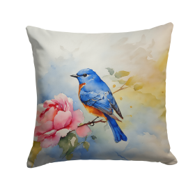 Watercolor Birds Throw Pillow (Design: Bluebird 3188)