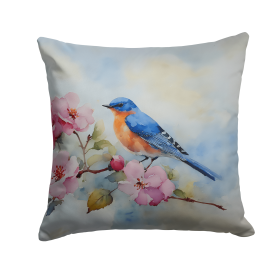 Watercolor Birds Throw Pillow (Design: Bluebird 3189)