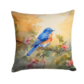 Watercolor Birds Throw Pillow (Design: Bluebird 3191)