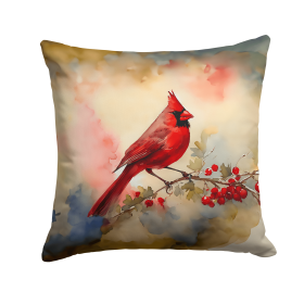 Watercolor Birds Throw Pillow (Design: Cardinal 3199)