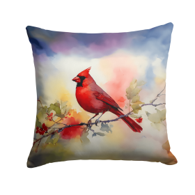 Watercolor Birds Throw Pillow (Design: Cardinal 3201)