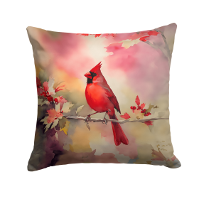 Watercolor Birds Throw Pillow (Design: Cardinal 3202)