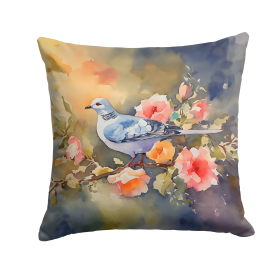 Watercolor Birds Throw Pillow (Design: Dove 3205)