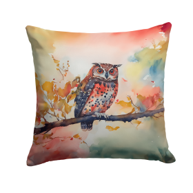 Watercolor Birds Throw Pillow (Design: Elf Owl 3220)