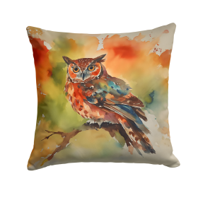 Watercolor Birds Throw Pillow (Design: Elf Owl 3221)
