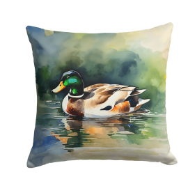 Watercolor Birds Throw Pillow (Design: Mallard 3238)