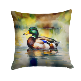 Watercolor Birds Throw Pillow (Design: Mallard 3239)