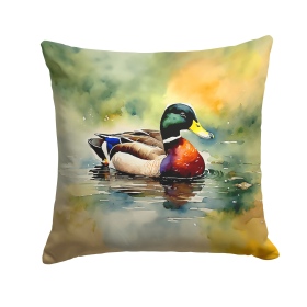 Watercolor Birds Throw Pillow (Design: Mallard 3240)