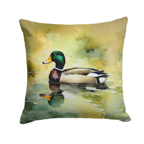Watercolor Birds Throw Pillow (Design: Mallard 3241)