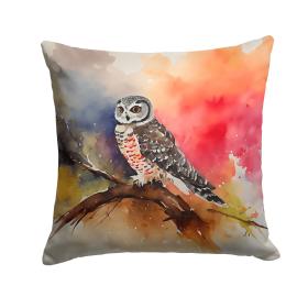 Watercolor Birds Throw Pillow (Design: Northern Hawk Owl 3243)