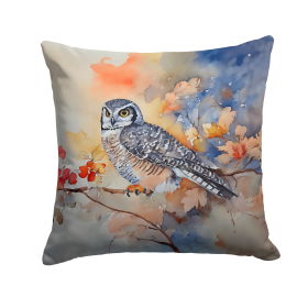 Watercolor Birds Throw Pillow (Design: Northern Hawk Owl 3244)