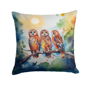 Watercolor Birds Throw Pillow (Design: Owls 3247)
