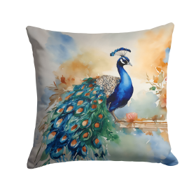 Watercolor Birds Throw Pillow (Design: Peacock 3253)