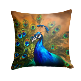 Watercolor Birds Throw Pillow (Design: Peacock 3255)
