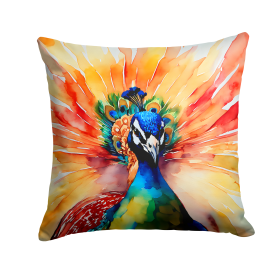 Watercolor Birds Throw Pillow (Design: Peacock 3256)