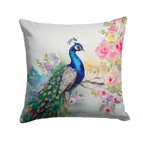 Watercolor Birds Throw Pillow (Design: Peacock 3257)