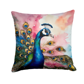 Watercolor Birds Throw Pillow (Design: Peacock 3258)