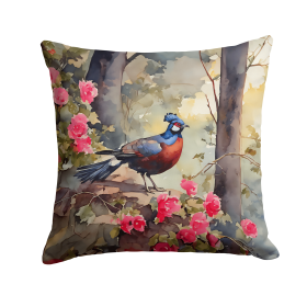 Watercolor Birds Throw Pillow (Design: Pheasant 3259)