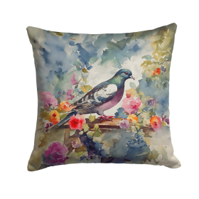 Watercolor Birds Throw Pillow (Design: Pigeon 3260)