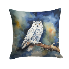 Watercolor Birds Throw Pillow (Design: Snowy Owl 3266)