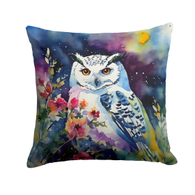 Watercolor Birds Throw Pillow (Design: Snowy Owl 3267)