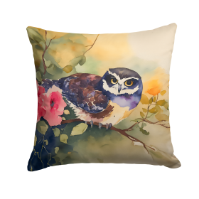 Watercolor Birds Throw Pillow (Design: Spectacled Owl 3268)