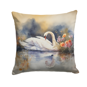 Watercolor Birds Throw Pillow (Design: Swan 3273)