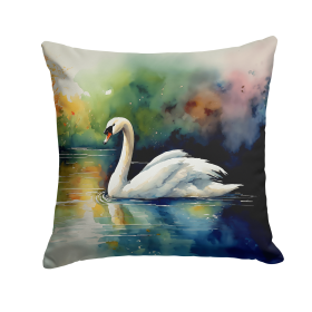 Watercolor Birds Throw Pillow (Design: Swan 3276)