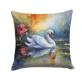 Watercolor Birds Throw Pillow (Design: Swan 3277)