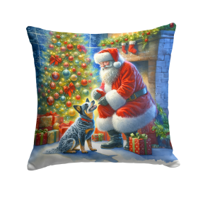 Moments with Santa Throw Pillow (Dog Breed: Australian Cattle Dog 4059)